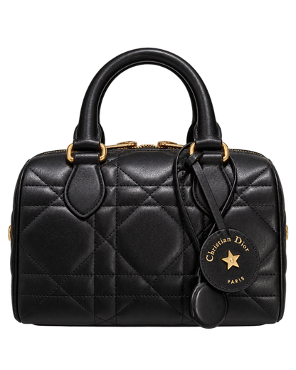 Soft Dior Groove 20 Bag in Black Macrocannage Calfskin
