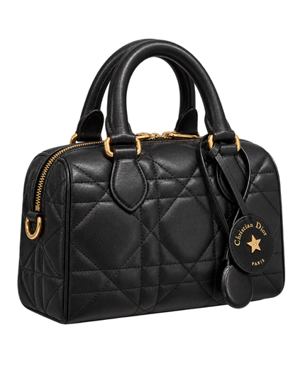 Soft Dior Groove 20 Bag in Black Macrocannage Calfskin