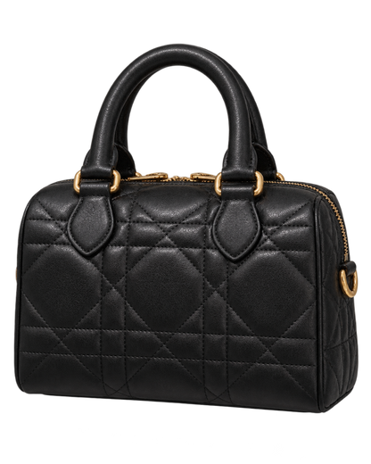 Soft Dior Groove 20 Bag in Black Macrocannage Calfskin