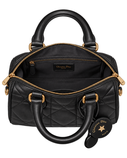 Soft Dior Groove 20 Bag in Black Macrocannage Calfskin
