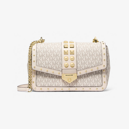 Soho Large Studded Signature Logo Shoulder Bag