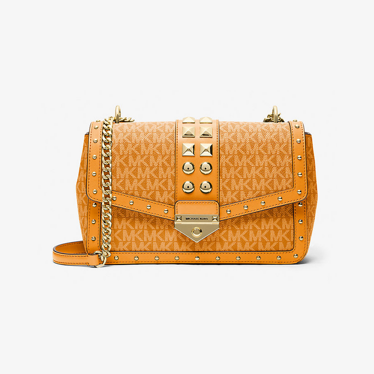 Soho Large Studded Signature Logo Shoulder Bag