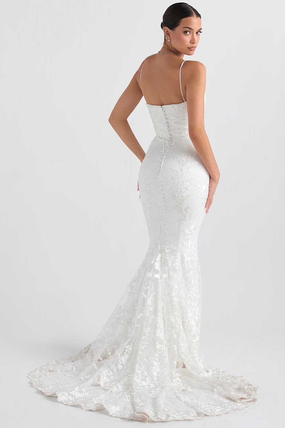 Solene white lace bridal gown