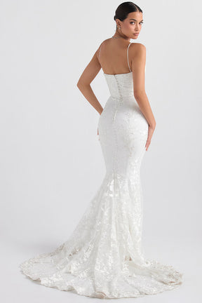 Solene white lace bridal gown