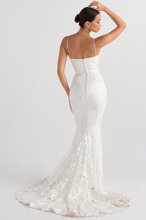 Solene white lace bridal gown