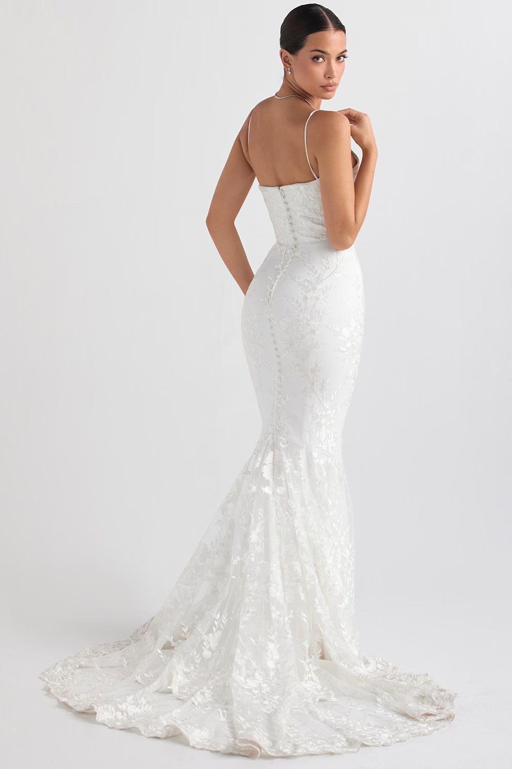 Solene white lace bridal gown