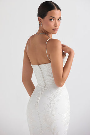 Solene white lace bridal gown