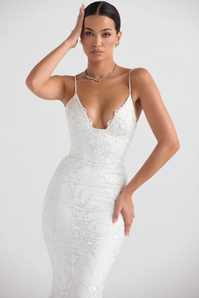 Solene white lace bridal gown