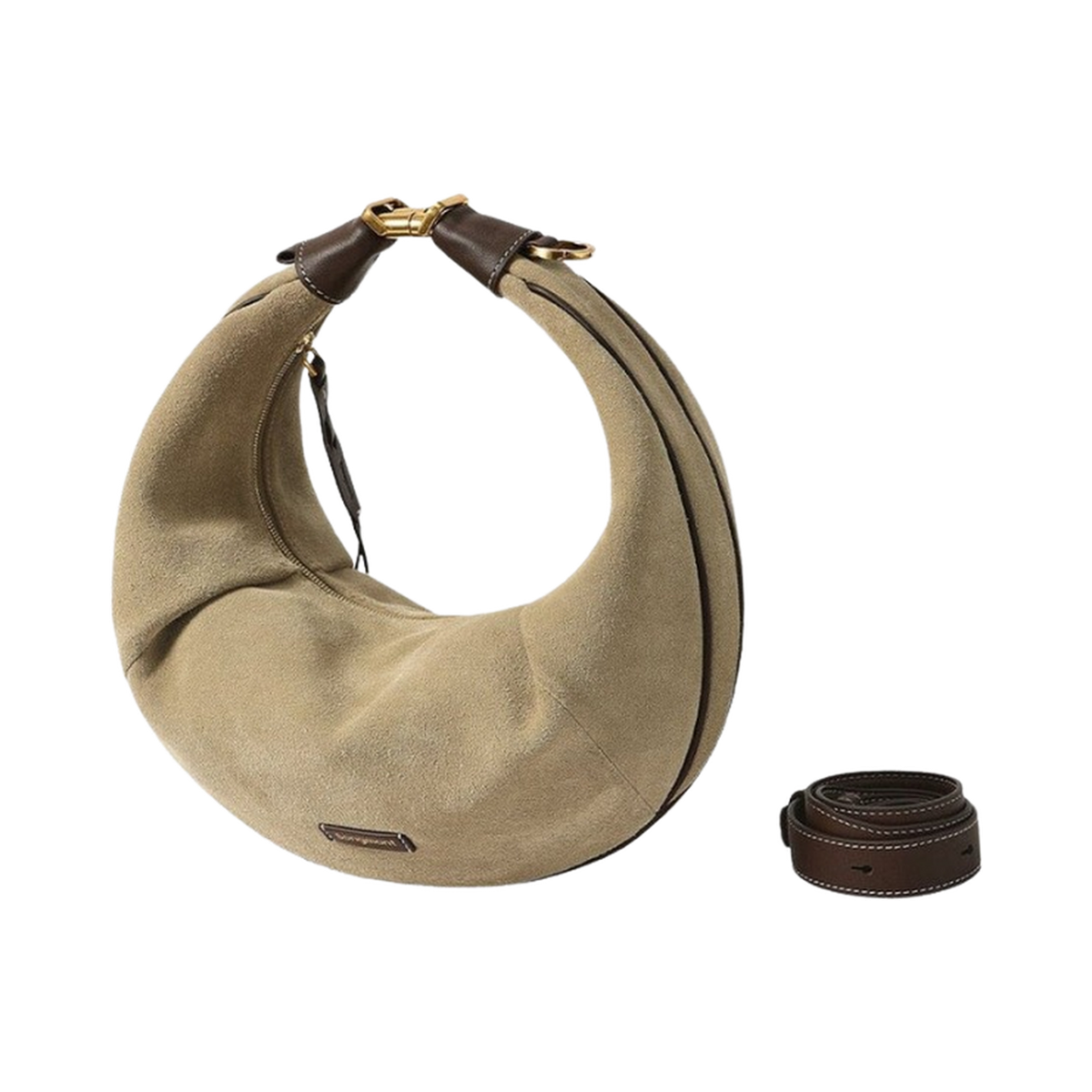 Songmont Medium Luna Hobo Bag - Dune Suede