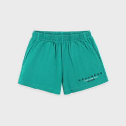 Spellout Embroidered Disco Short - Spring Green/Faded Black