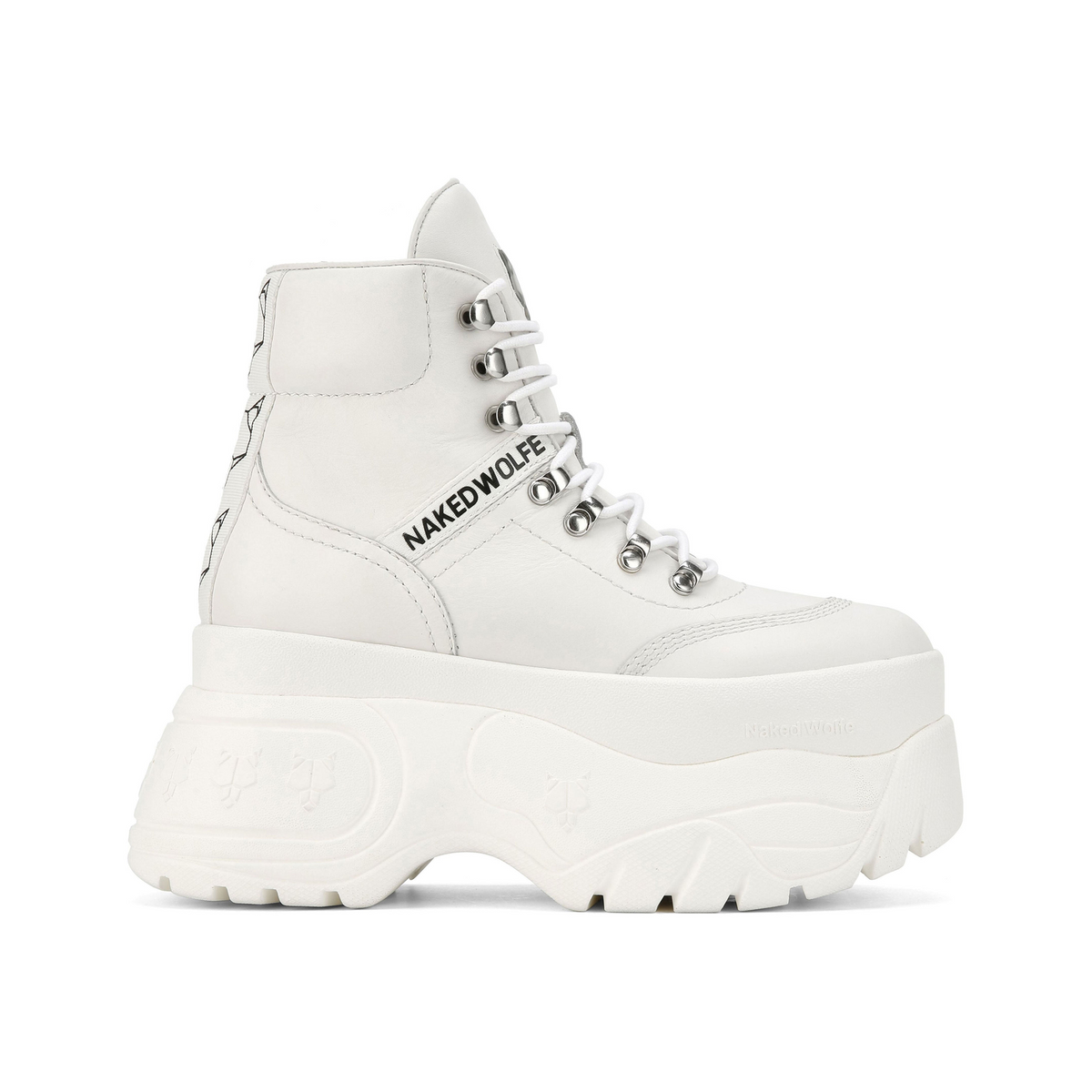 Spike White Leather
