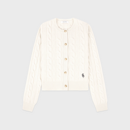 SRC Cableknit Cashmere Cardigan - Ecru