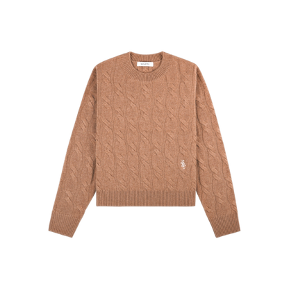 SRC Cableknit Cashmere Sweater - Camel