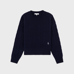 SRC Cableknit Cashmere Sweater - Navy