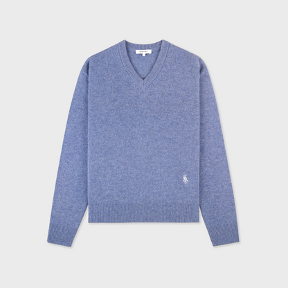 SRC Cashmere V-Neck Sweater - Colony Blue