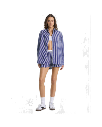 SRC Oversized Shirt - Navy Stripe