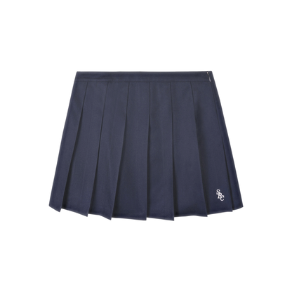 SRC Wool School Skirt - Navy/Ecru