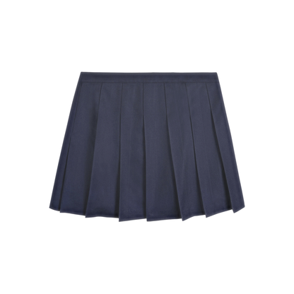 SRC Wool School Skirt - Navy/Ecru