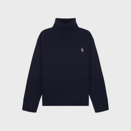 SRC Wool Turtleneck - Navy/White