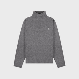 SRC Wool Turtleneck - Light Grey/Navy