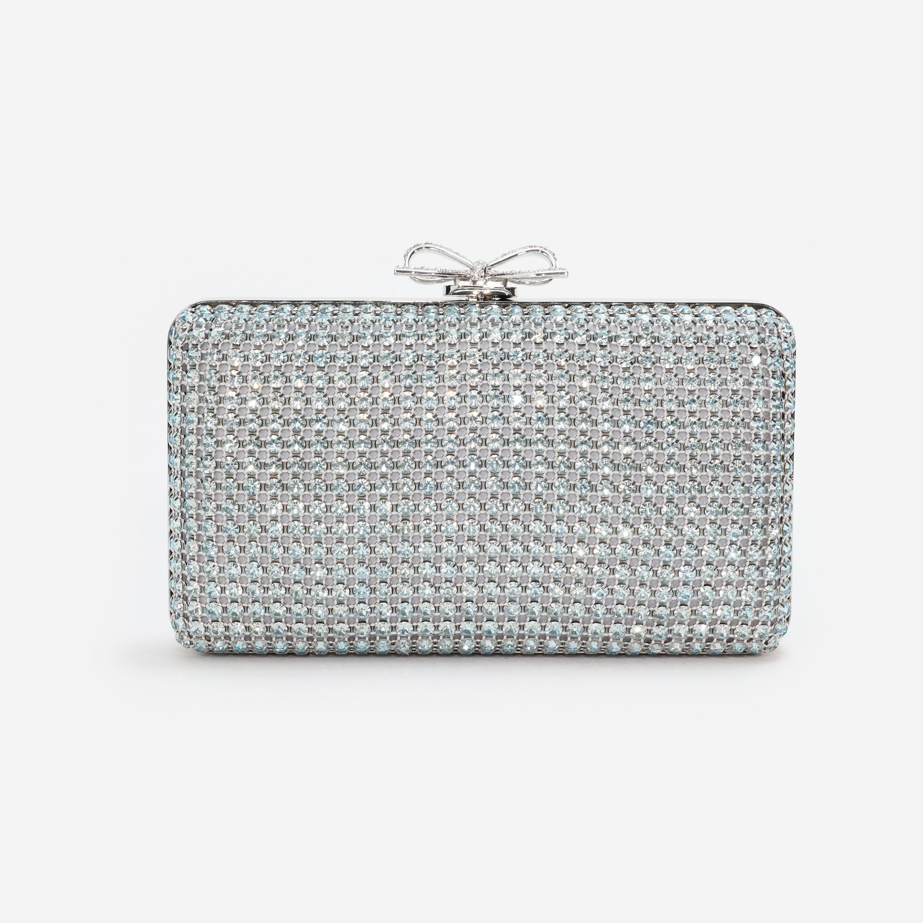 Blue Crystal Chainmail Clutch Bag