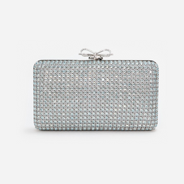 Blue Crystal Chainmail Clutch Bag