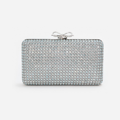 Blue Crystal Chainmail Clutch Bag