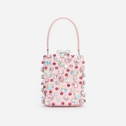 Pink Multi Crystal Mini Bow Bag