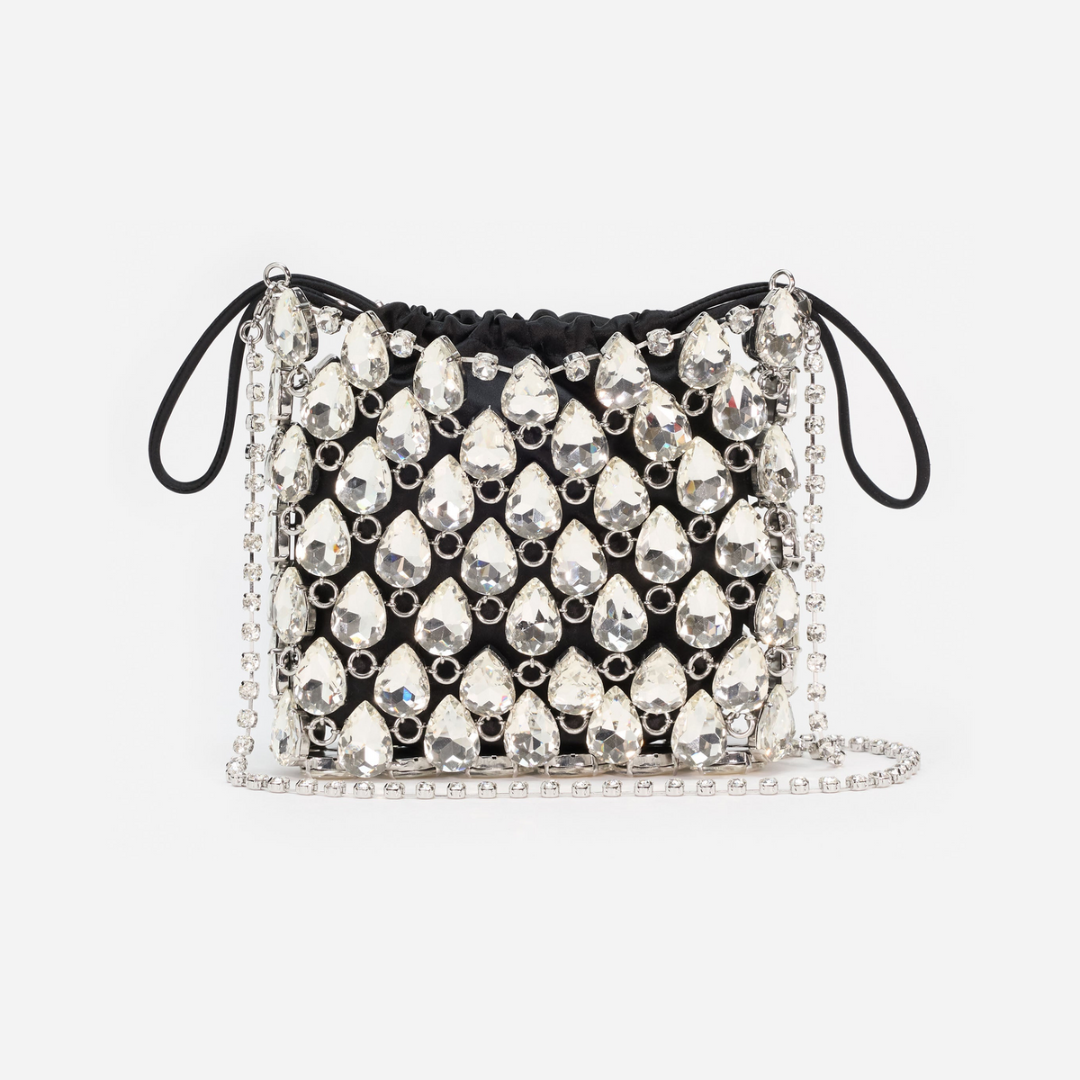 Silver Crystal Chainmail Mini Bag