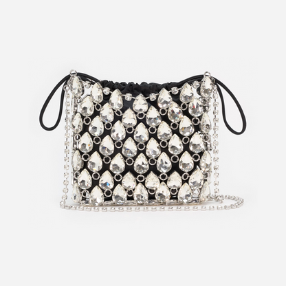 Silver Crystal Chainmail Mini Bag
