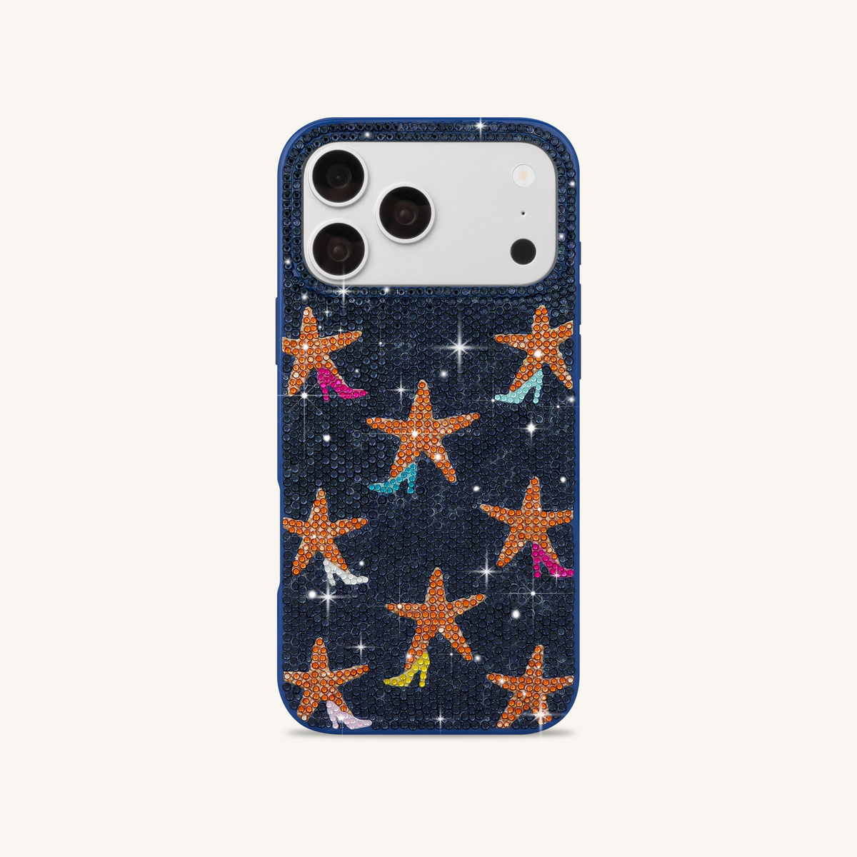 Starfish Rhinestone Phone Case - Blue