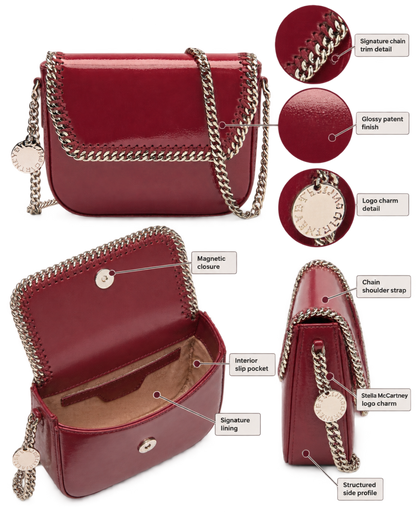 STELLA MCCARTNEY Falabella Patent Flap Crossbody Bag