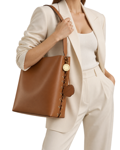 Stella McCartney Frayme laced smooth faux leather tote bag