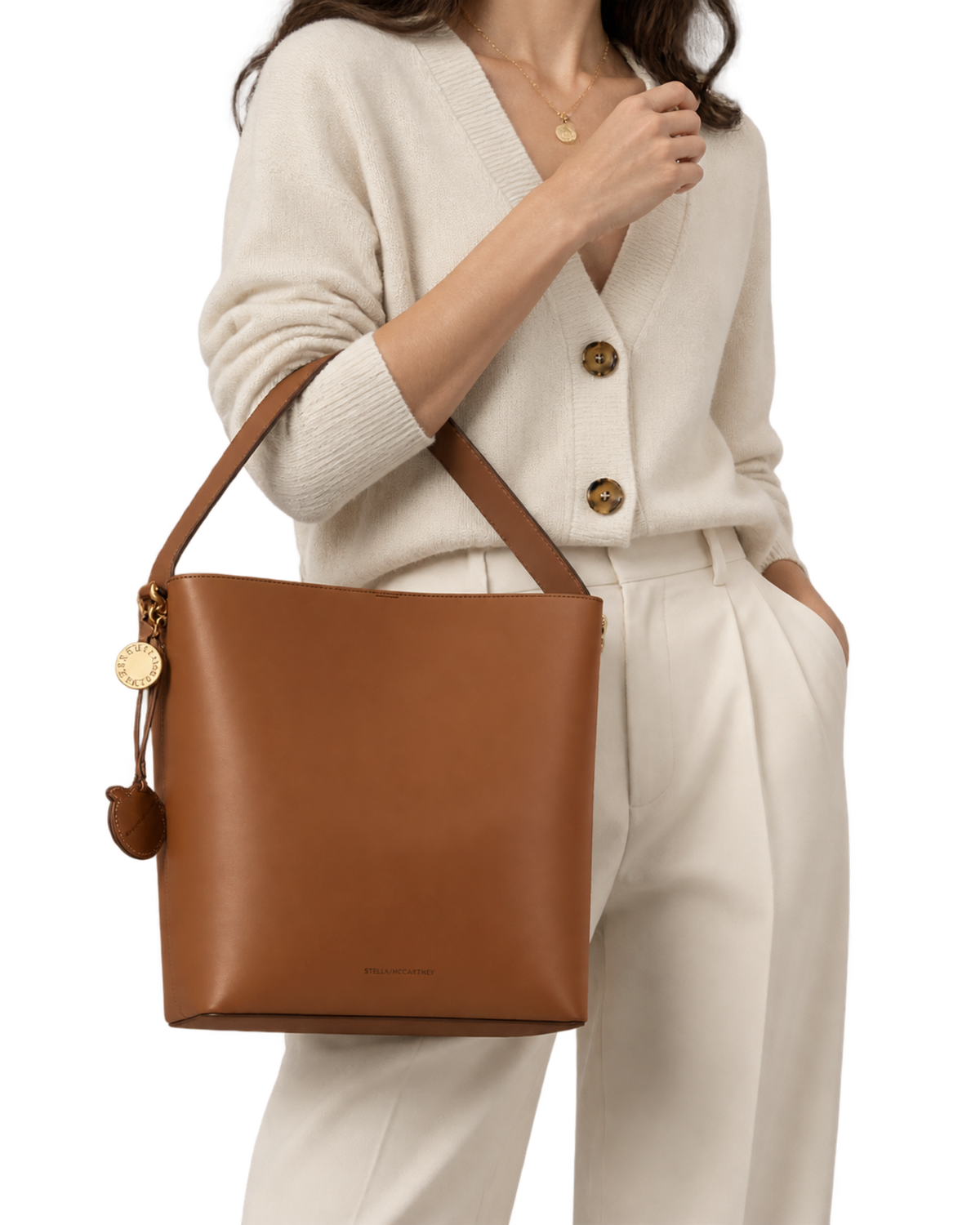Stella McCartney Frayme laced smooth faux leather tote bag