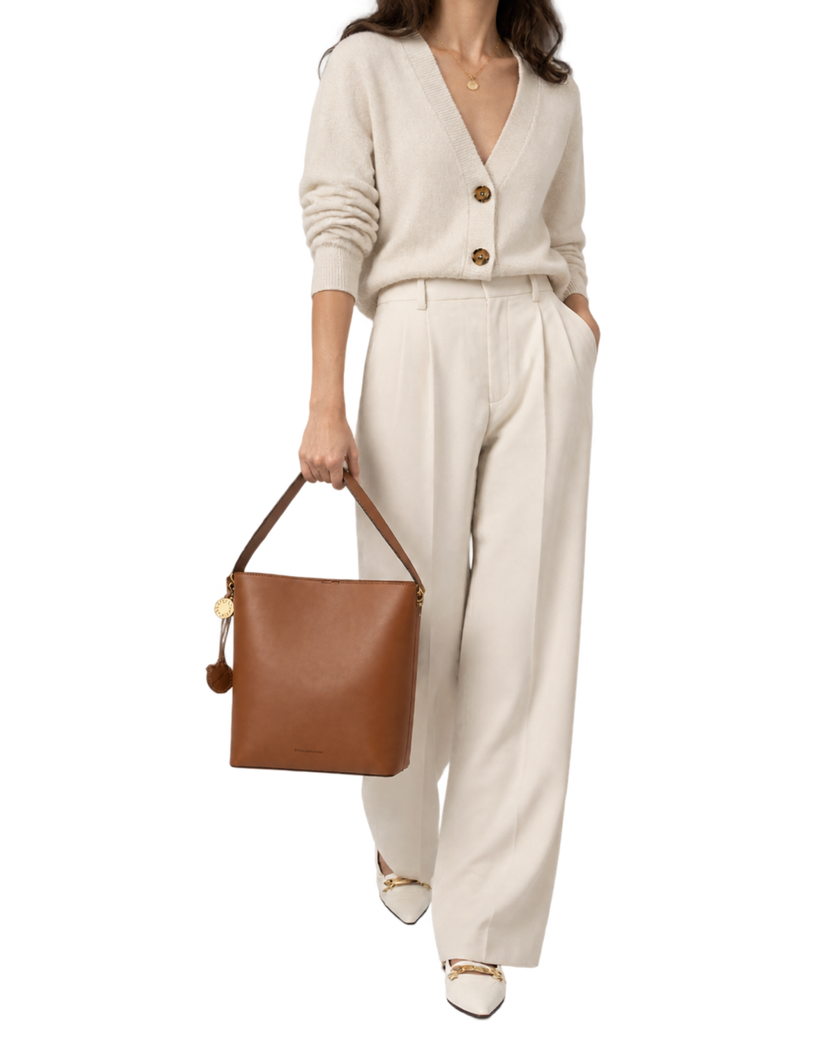 Stella McCartney Frayme laced smooth faux leather tote bag