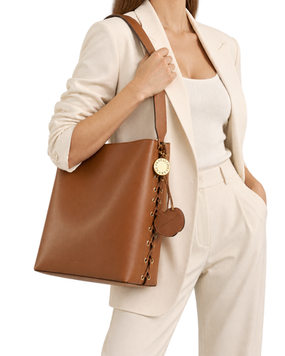 Stella McCartney Frayme laced smooth faux leather tote bag