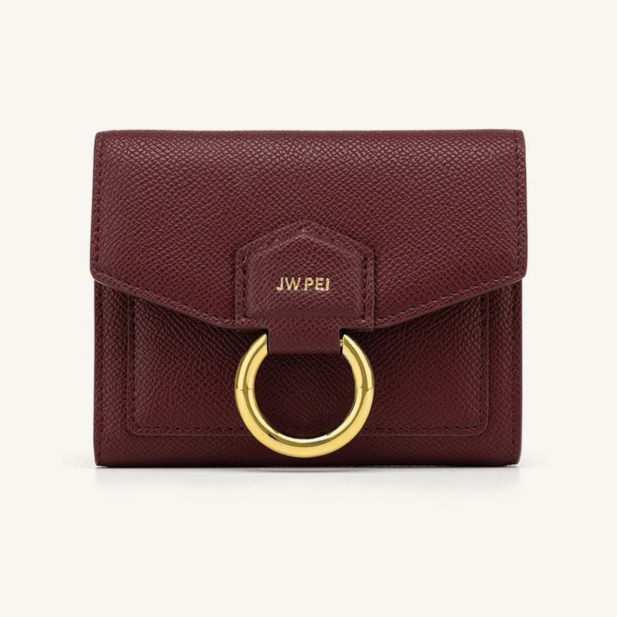 Stella Wallet - Burgundy Grained Vegan Leather