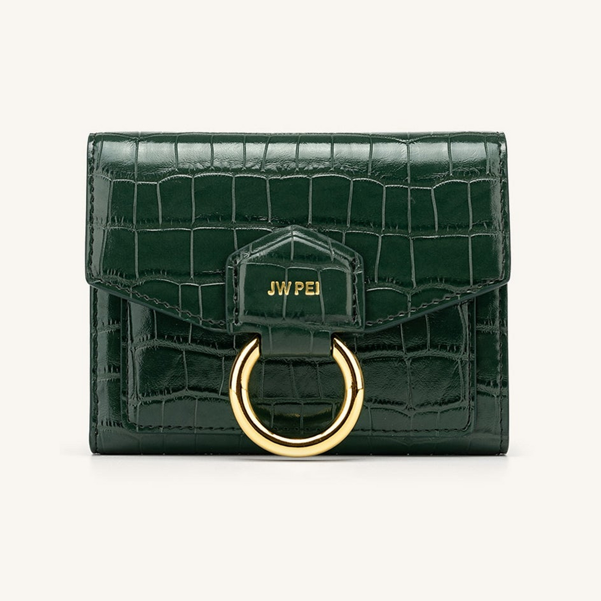 Stella Wallet - Dark Green Croc