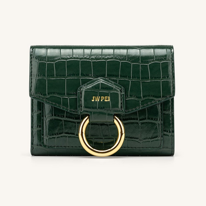 Stella Wallet - Dark Green Croc