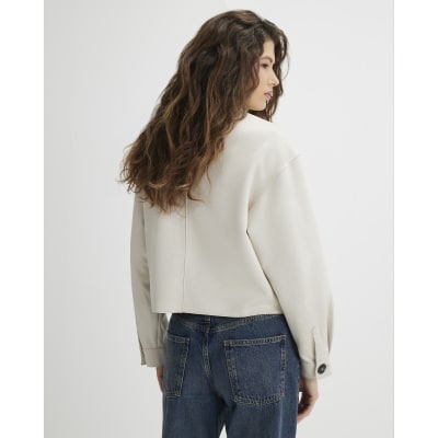 Stone Faux Suede Overshirt
