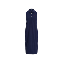 Stretch Cotton Sleeveless Polo Dress