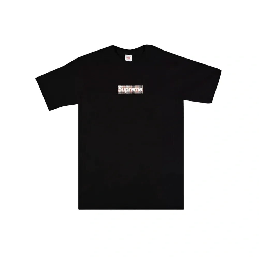 "Supreme x Burberry Box Logo Black Tee "