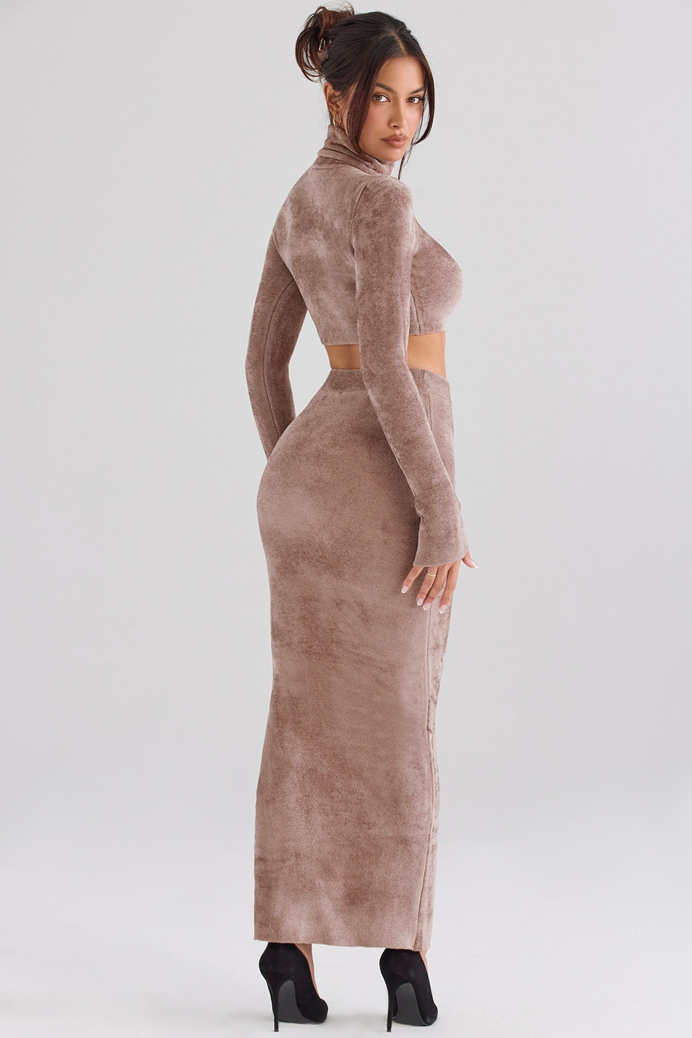 Rose chenille maxi skirt