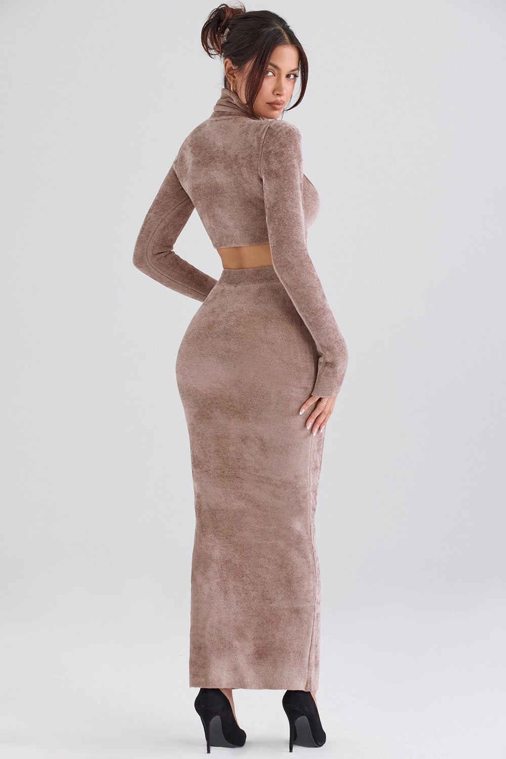 Rose chenille maxi skirt