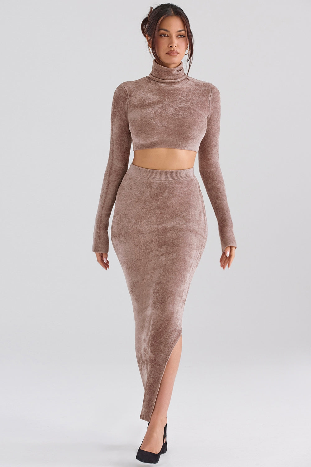 Rose chenille maxi skirt