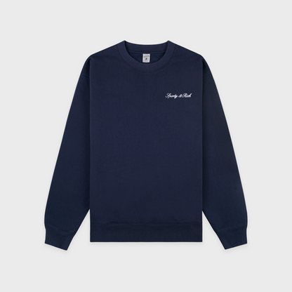Syracuse Embroidered Crewneck - Navy/White