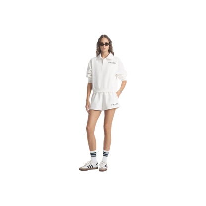 Syracuse Embroidered Disco Short - White