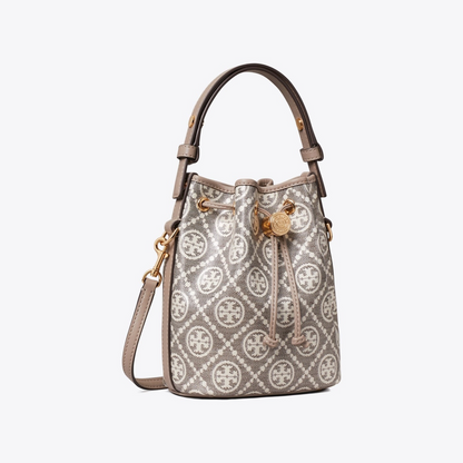 T Monogram Coated Jacquard Mini Bucket Bag