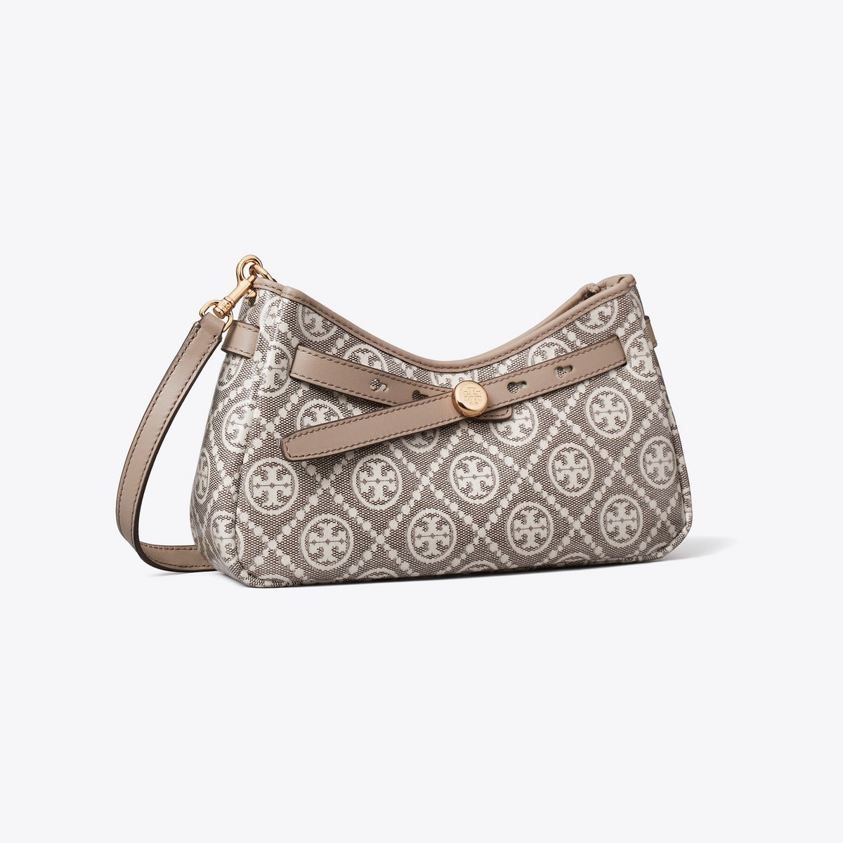 T Monogram Coated Jacquard Romy Zip-Top Crossbody Bag