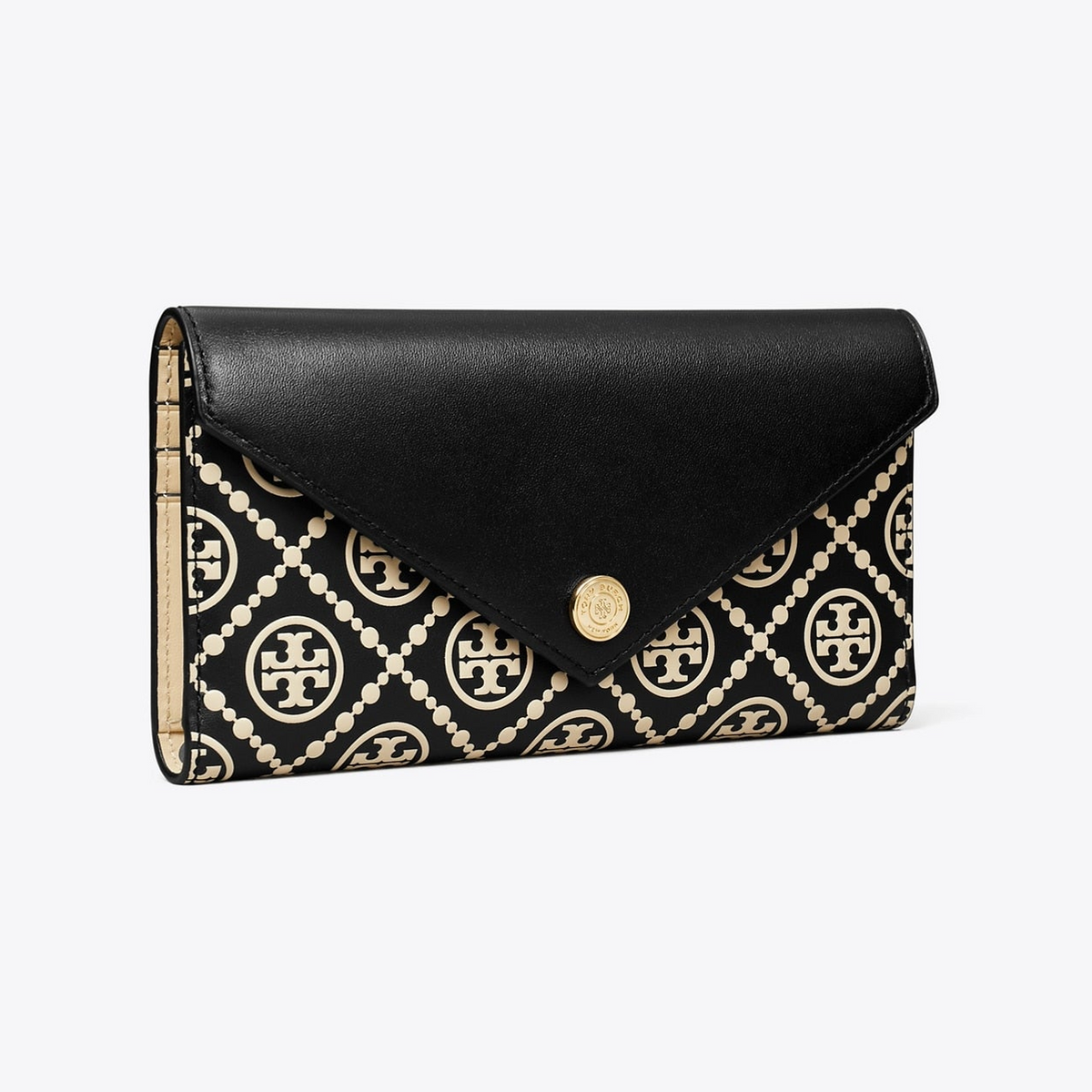 T Monogram Contrast Embossed Envelope Wallet